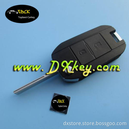 Hot-sale 2 button car key covers for Peugeot key flip covers peugeot